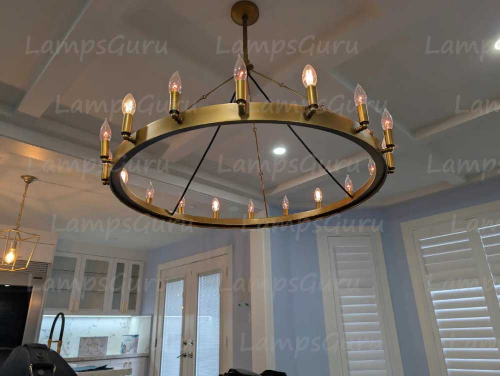 Caminoy Vintage Candelabra Round Chandelier 38"
