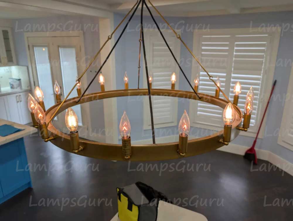 Caminoy Vintage Candelabra Round Chandelier 38"