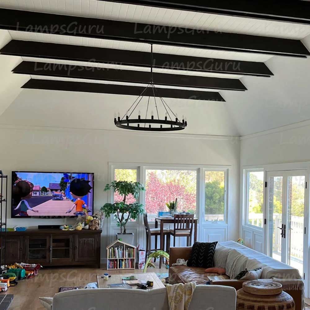 Caminoy Vintage Candelabra Round Chandelier 38"