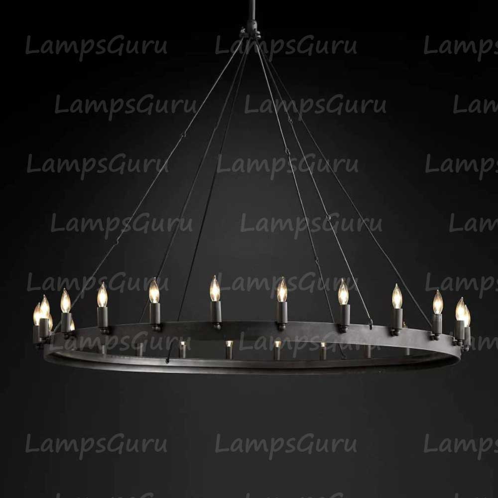 Caminoy Vintage Candelabra Round Chandelier 50"
