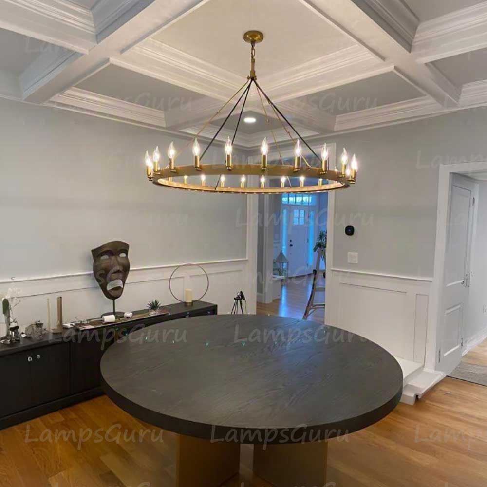 Caminoy Vintage Candelabra Round Chandelier 50"