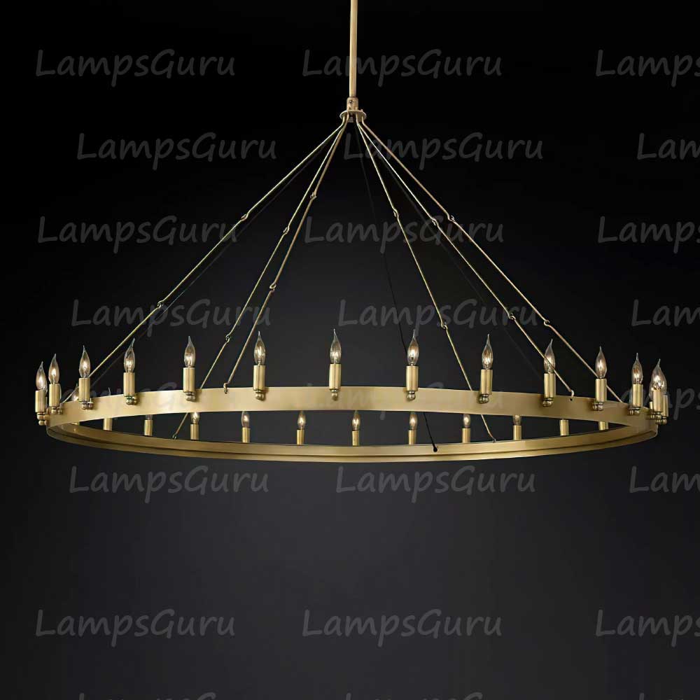 Caminoy Vintage Candelabra Round Chandelier 63"