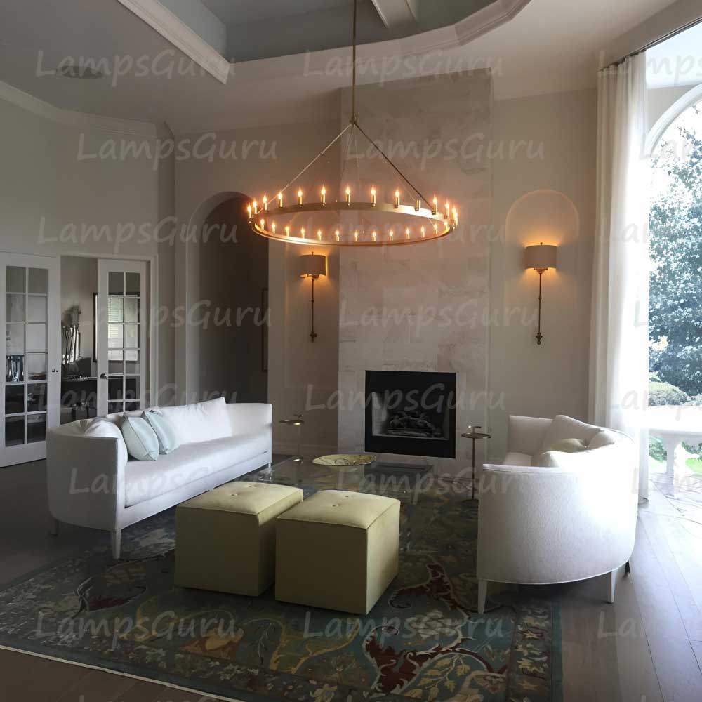 Caminoy Vintage Candelabra Round Chandelier 63"