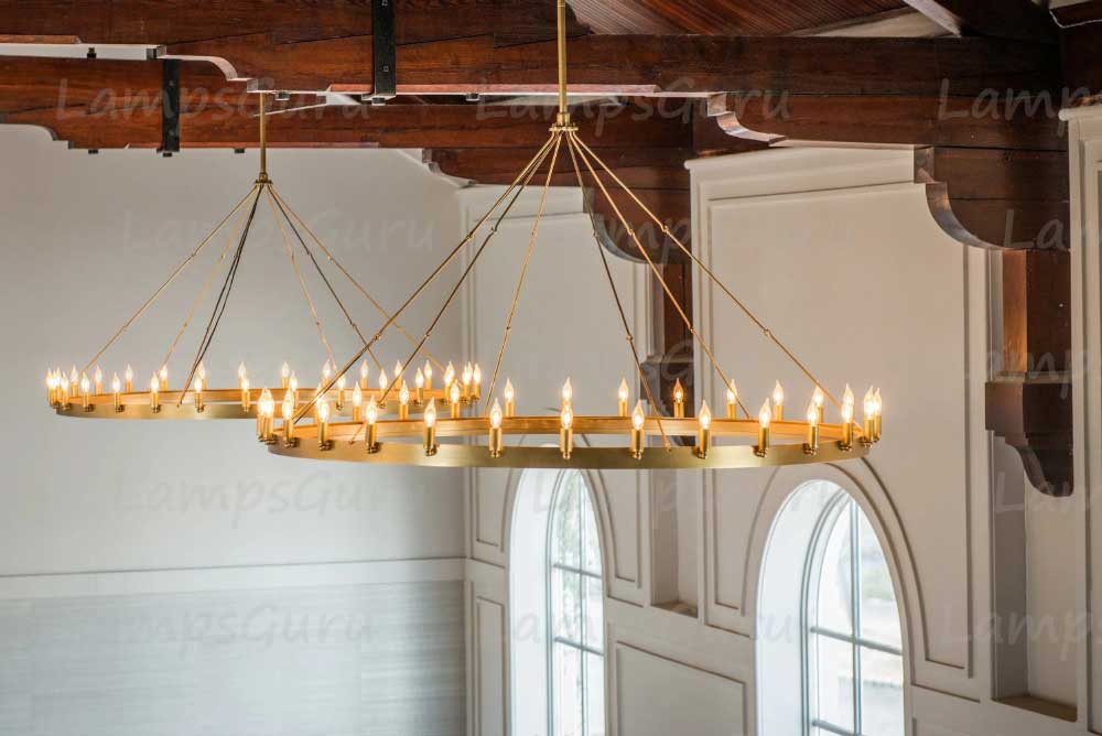 Caminoy Vintage Candelabra Round Chandelier 63"