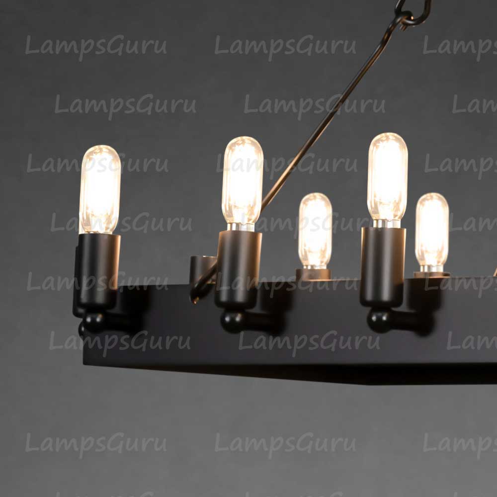 Caminoy Vintage Filament Rectangular Chandelier 41"