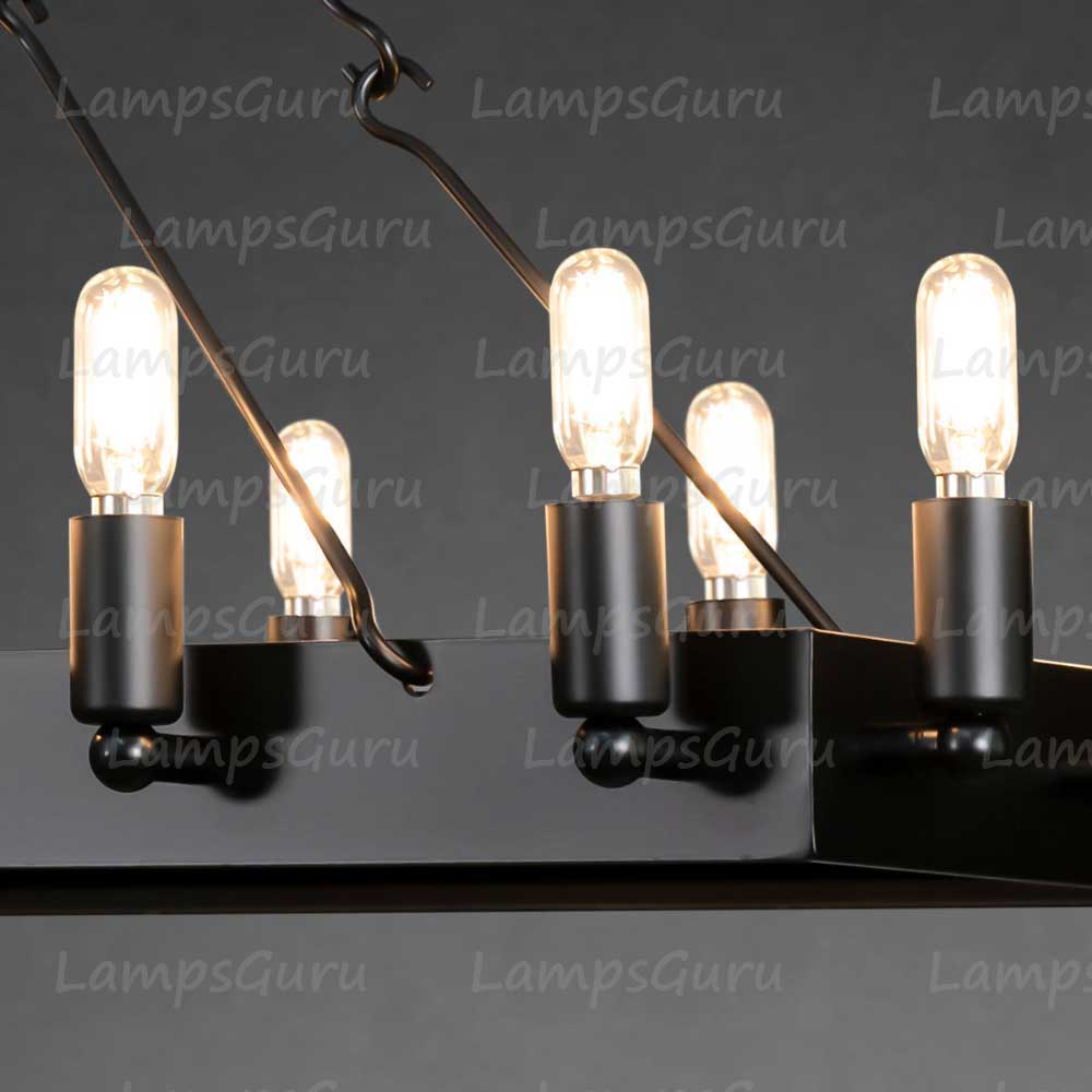 Caminoy Vintage Filament Rectangular Chandelier 41"