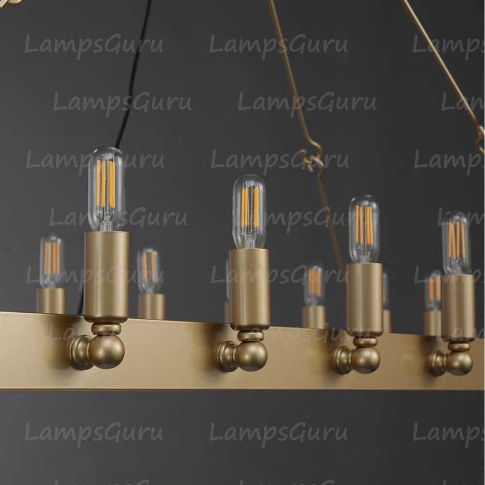 Caminoy Vintage Filament Rectangular Chandelier 52"