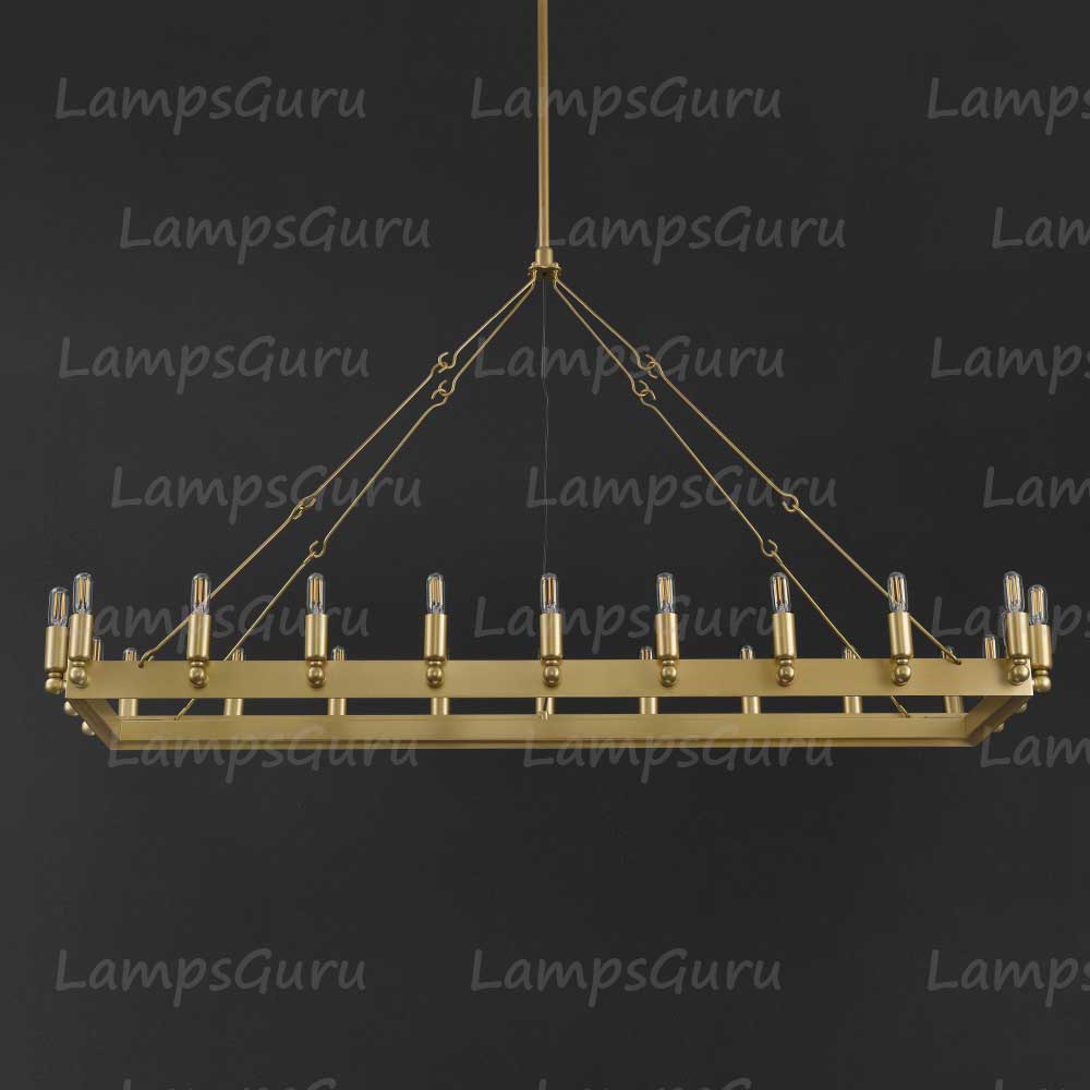 Caminoy Vintage Filament Rectangular Chandelier 52"