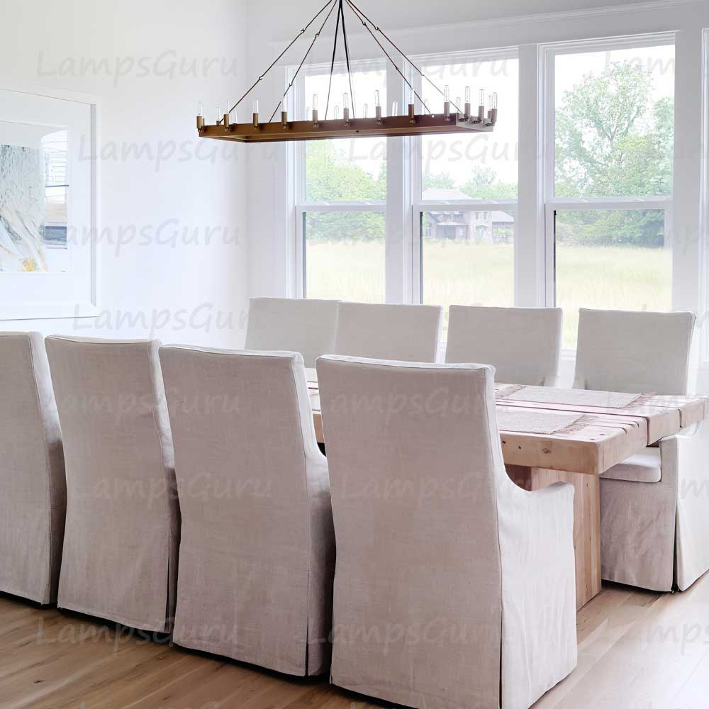 Caminoy Vintage Filament Rectangular Chandelier 52"