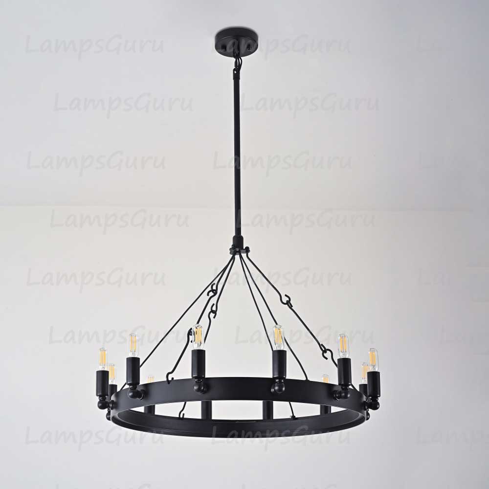 Caminoy Vintage Filament Round Chandelier 26"
