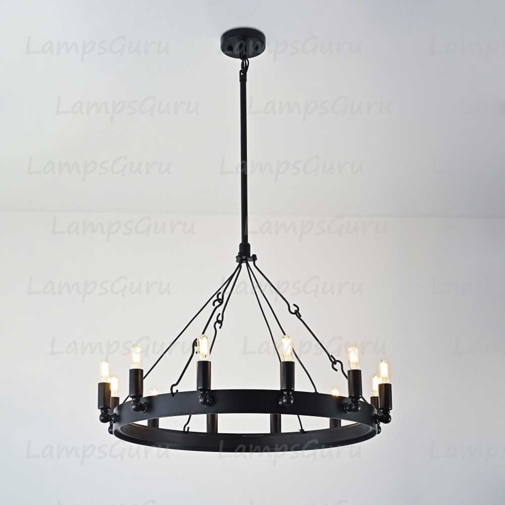 Caminoy Vintage Filament Round Chandelier 26"