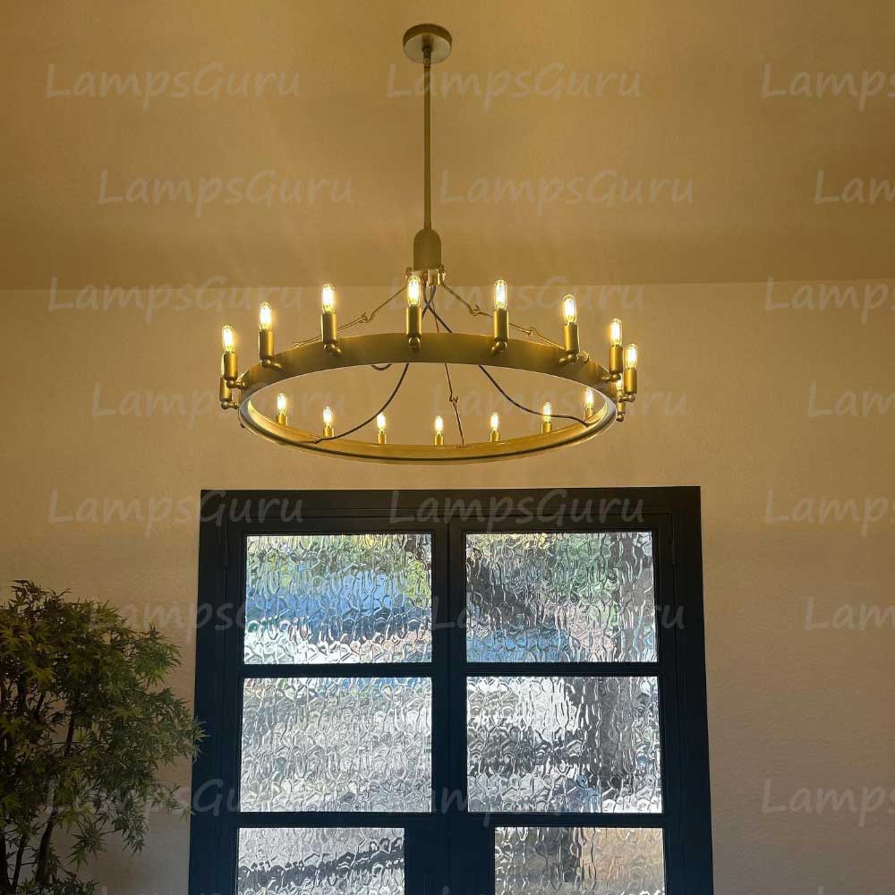 Caminoy Vintage Filament Round Chandelier 38"
