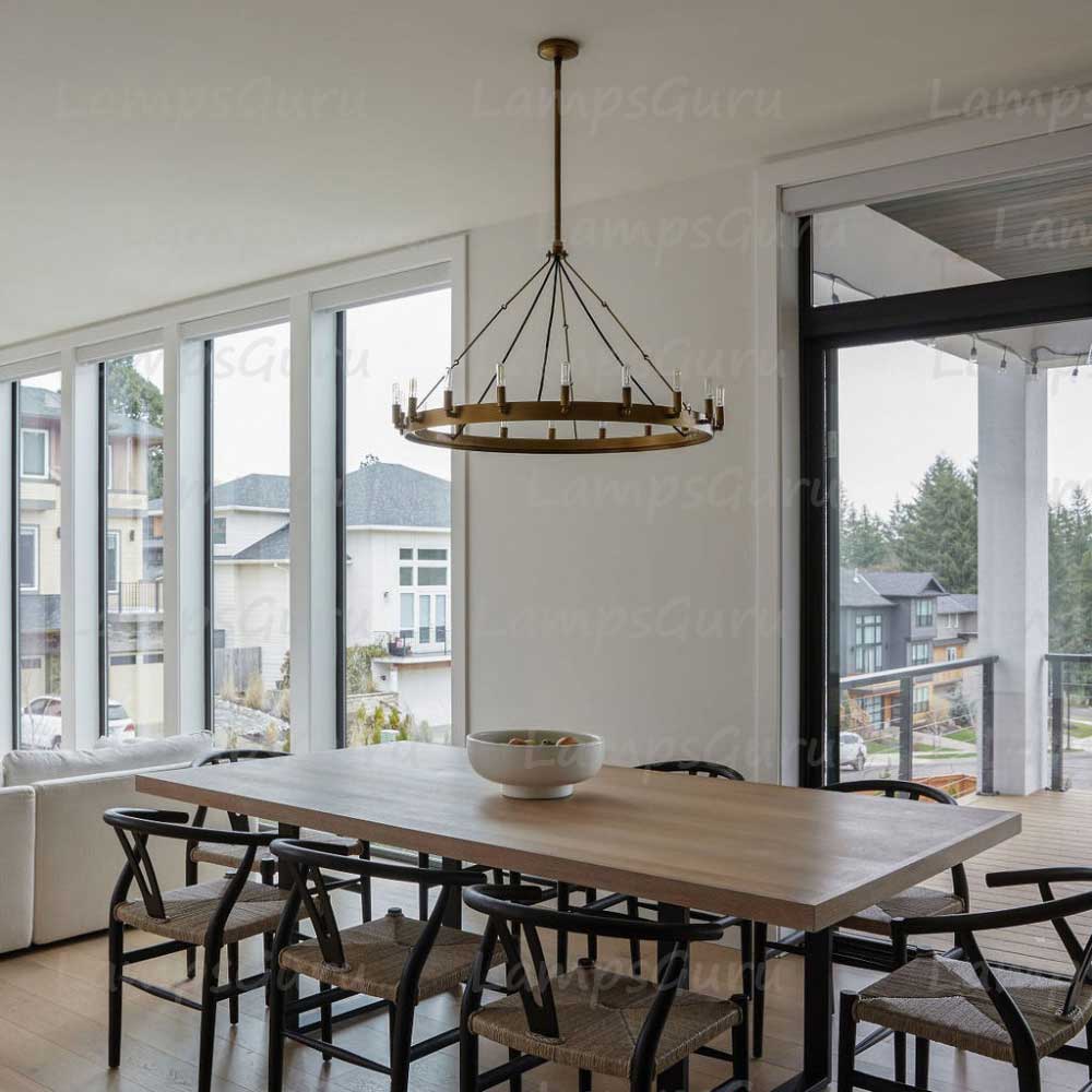 Caminoy Vintage Filament Round Chandelier 38"