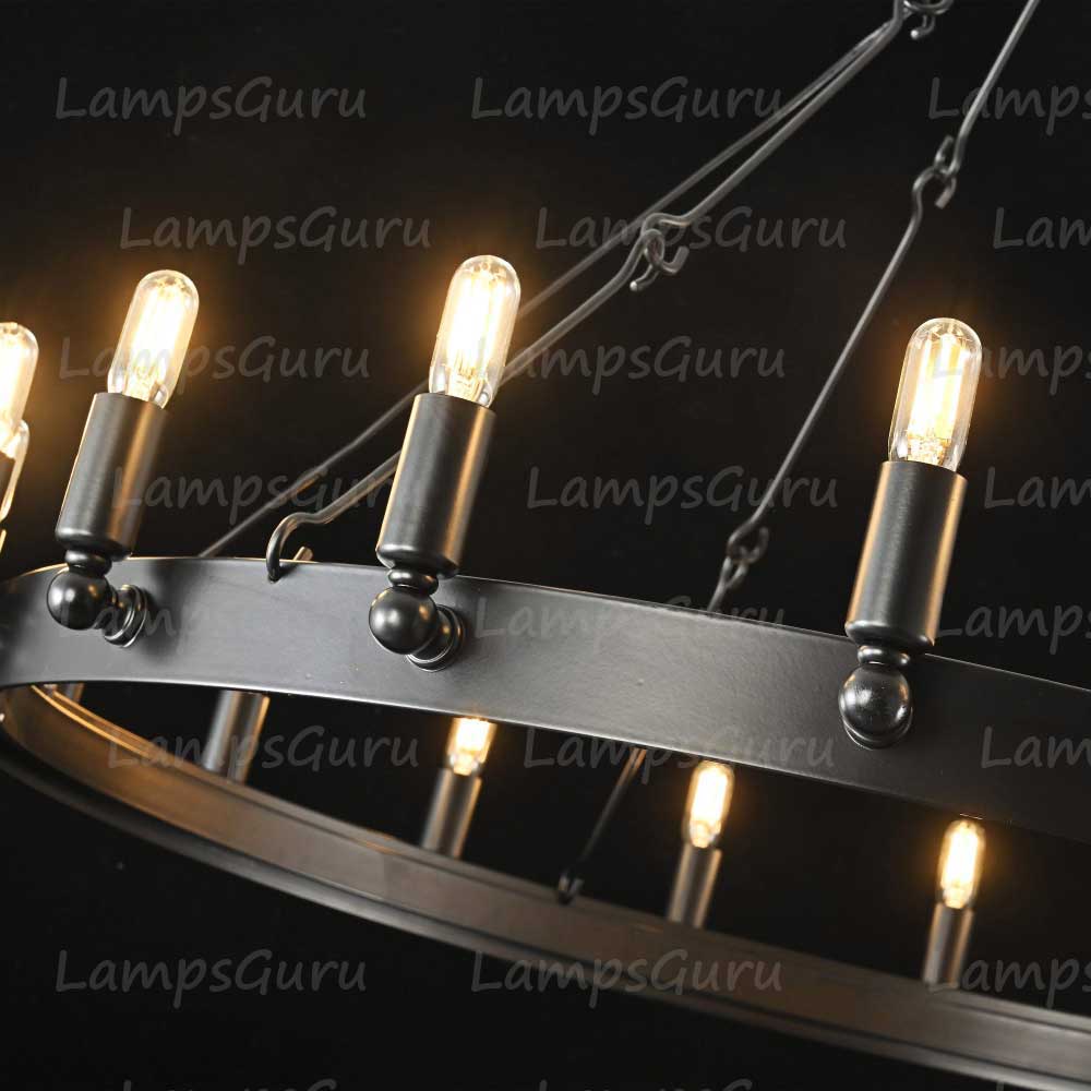 Caminoy Vintage Filament Round Chandelier 38"