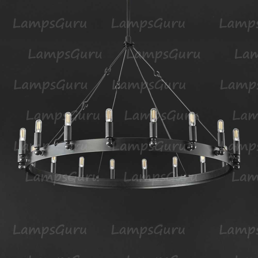 Caminoy Vintage Filament Round Chandelier 38"