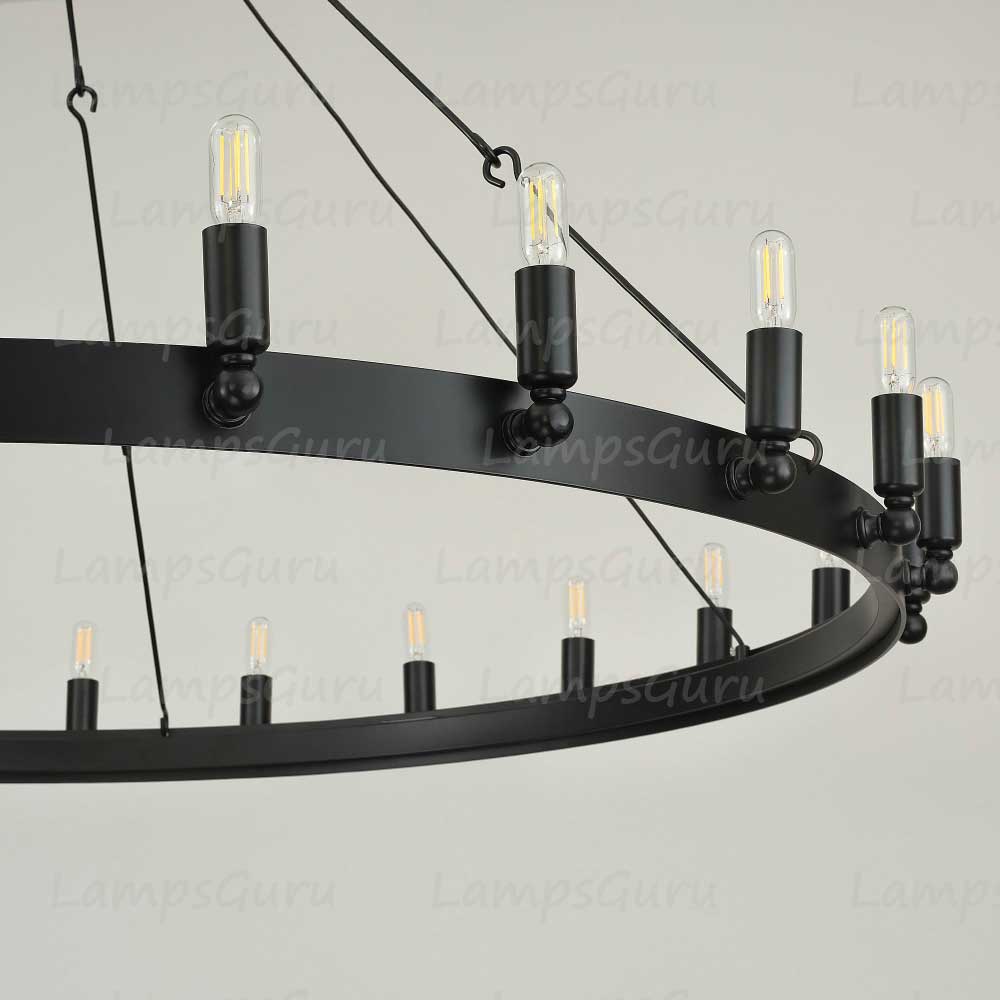 Caminoy Vintage Filament Round Chandelier 50"