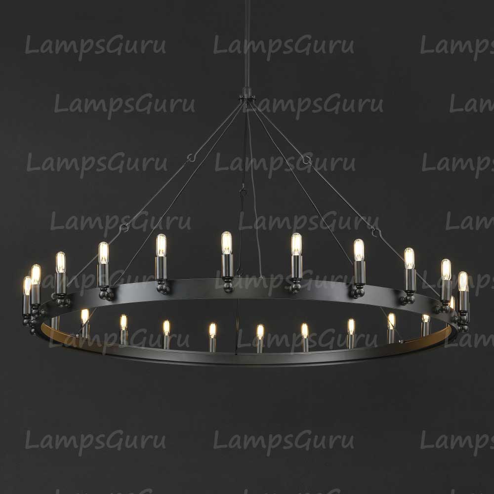 Caminoy Vintage Filament Round Chandelier 50"