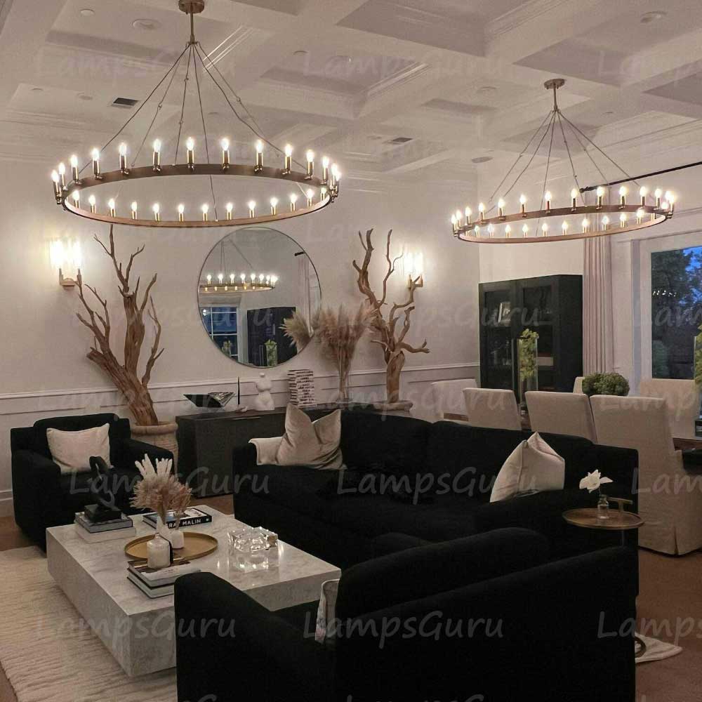 Caminoy Vintage Filament Round Chandelier 63"