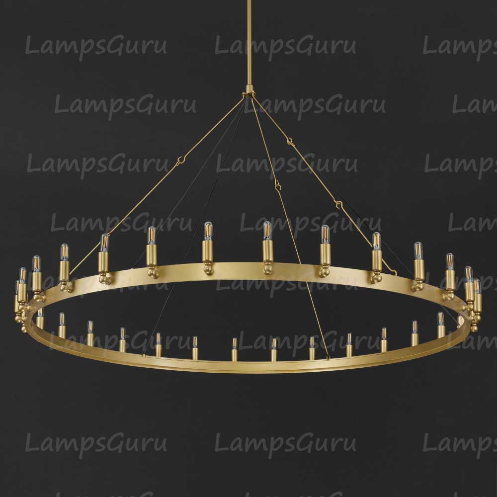 Caminoy Vintage Filament Round Chandelier 63"