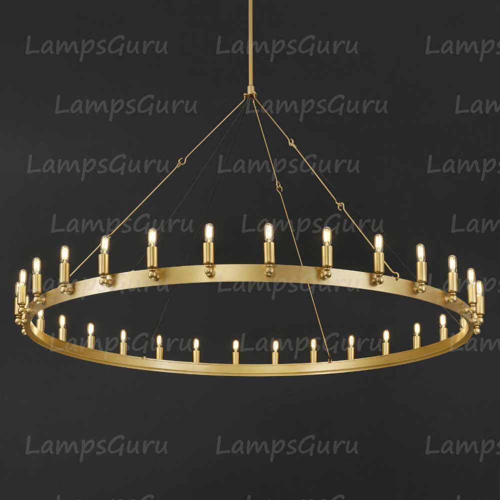 Caminoy Vintage Filament Round Chandelier 63"