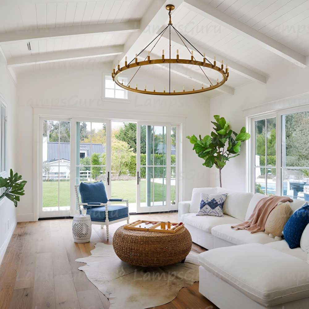 Caminoy Vintage Filament Round Chandelier 63"