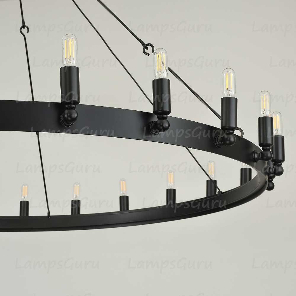 Caminoy Vintage Filament Round Chandelier 63"