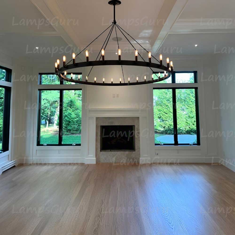 Caminoy Vintage Filament Round Chandelier 63"