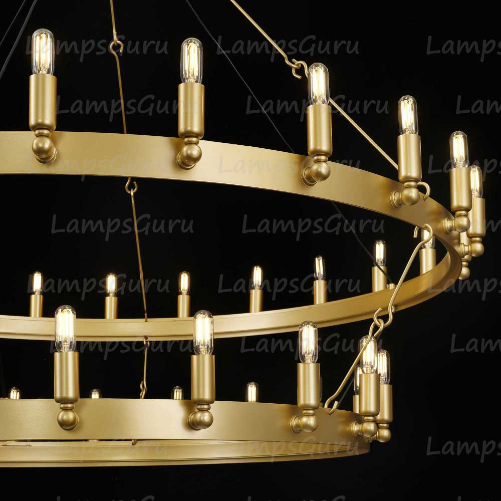 LG Caminoy Vintage Filament Two-Tier Chandelier 50"