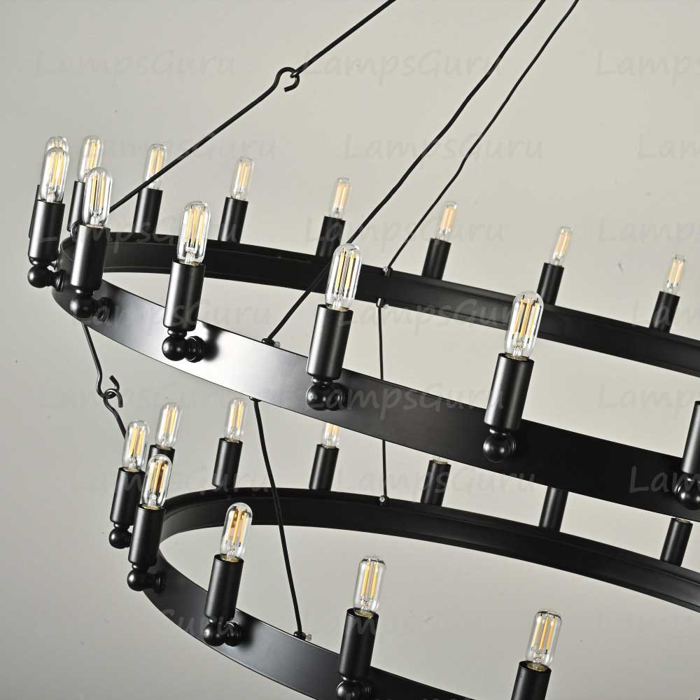 LG Caminoy Vintage Filament Two-Tier Chandelier 50"