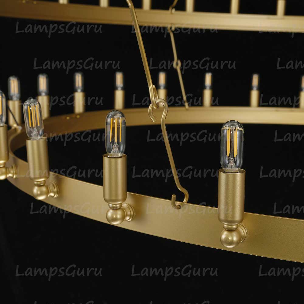 Caminoy Vintage Filament Two-Tier Chandelier 71"