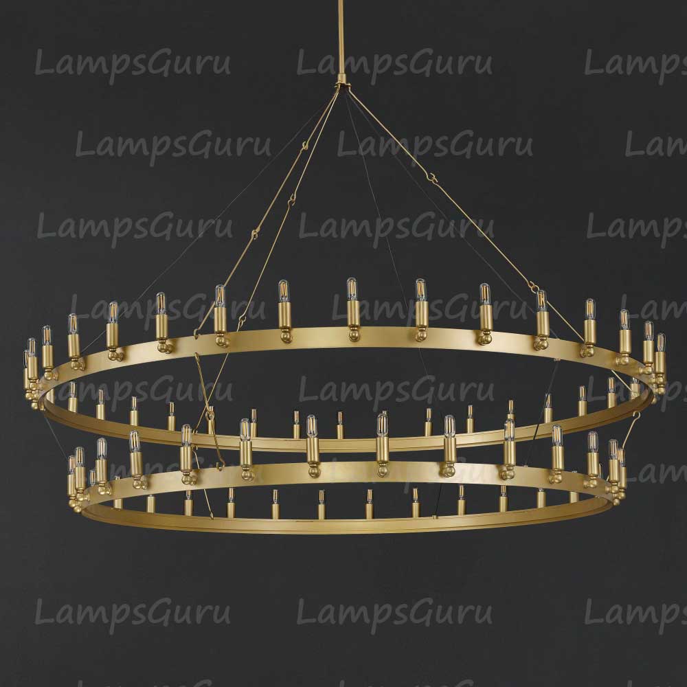 Caminoy Vintage Filament Two-Tier Chandelier 71"