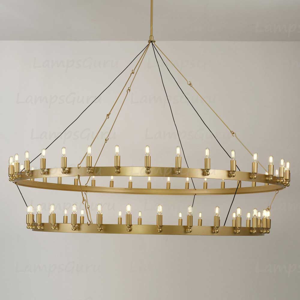 Caminoy Vintage Filament Two-Tier Chandelier 71"
