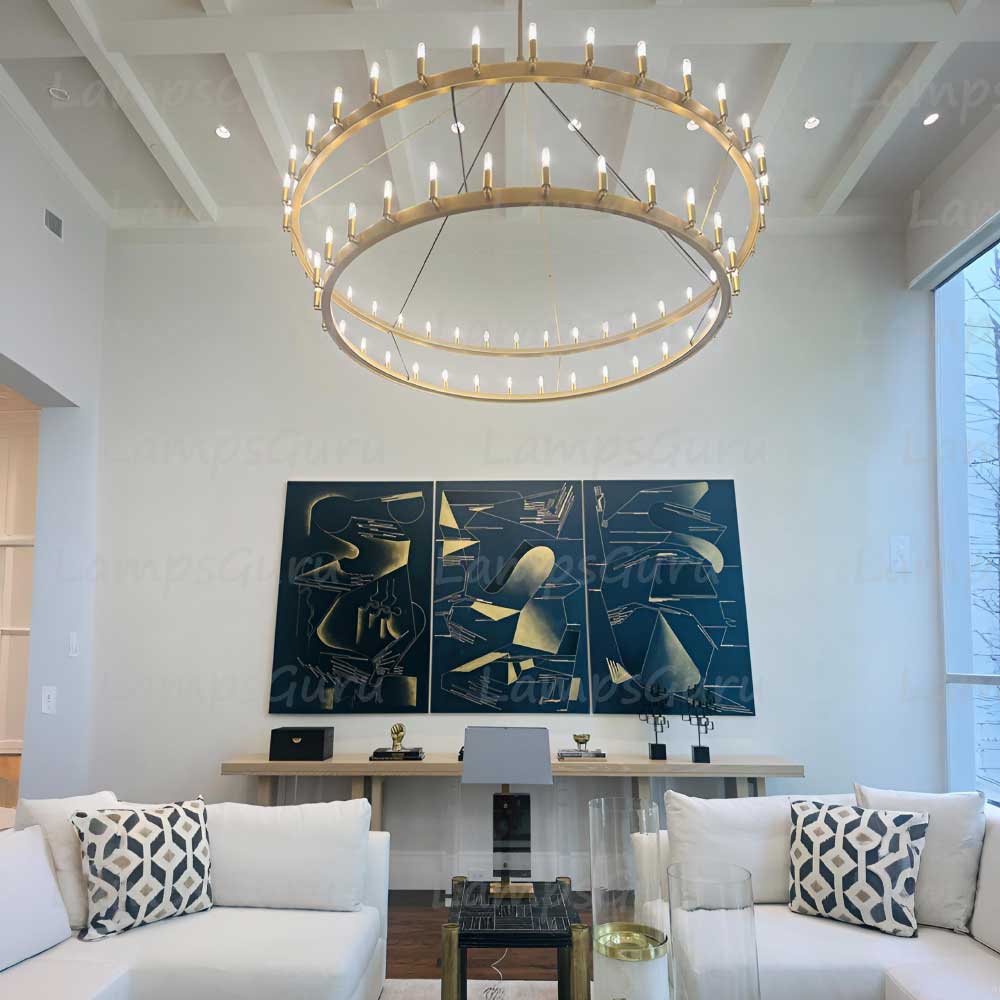 Caminoy Vintage Filament Two-Tier Chandelier 71"
