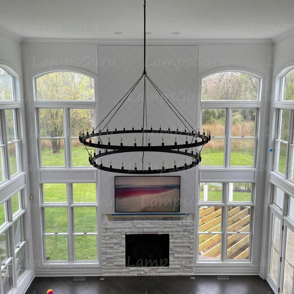 Caminoy Vintage Filament Two-Tier Chandelier 71"