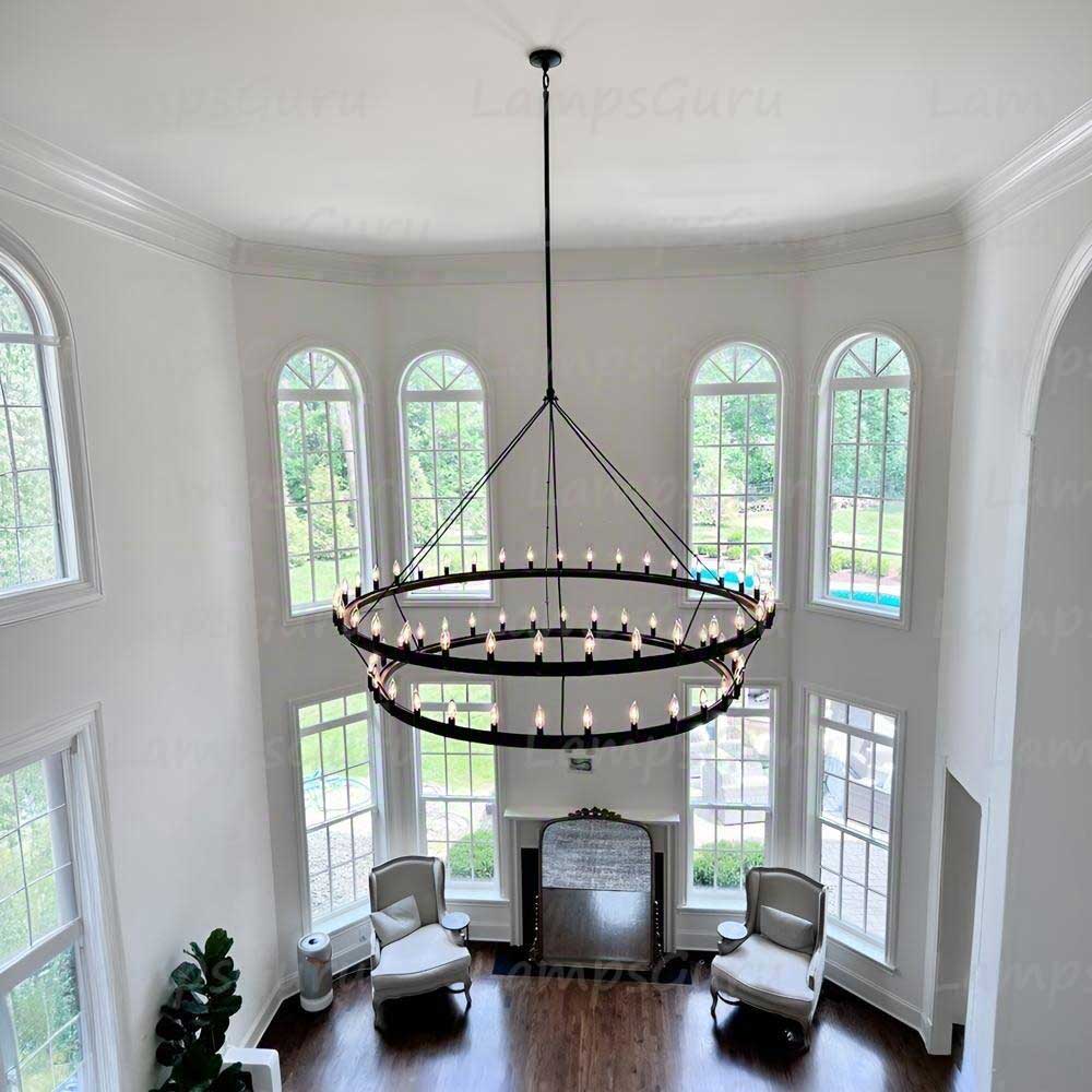 Caminoy Vintage Filament Two-Tier Chandelier 71"