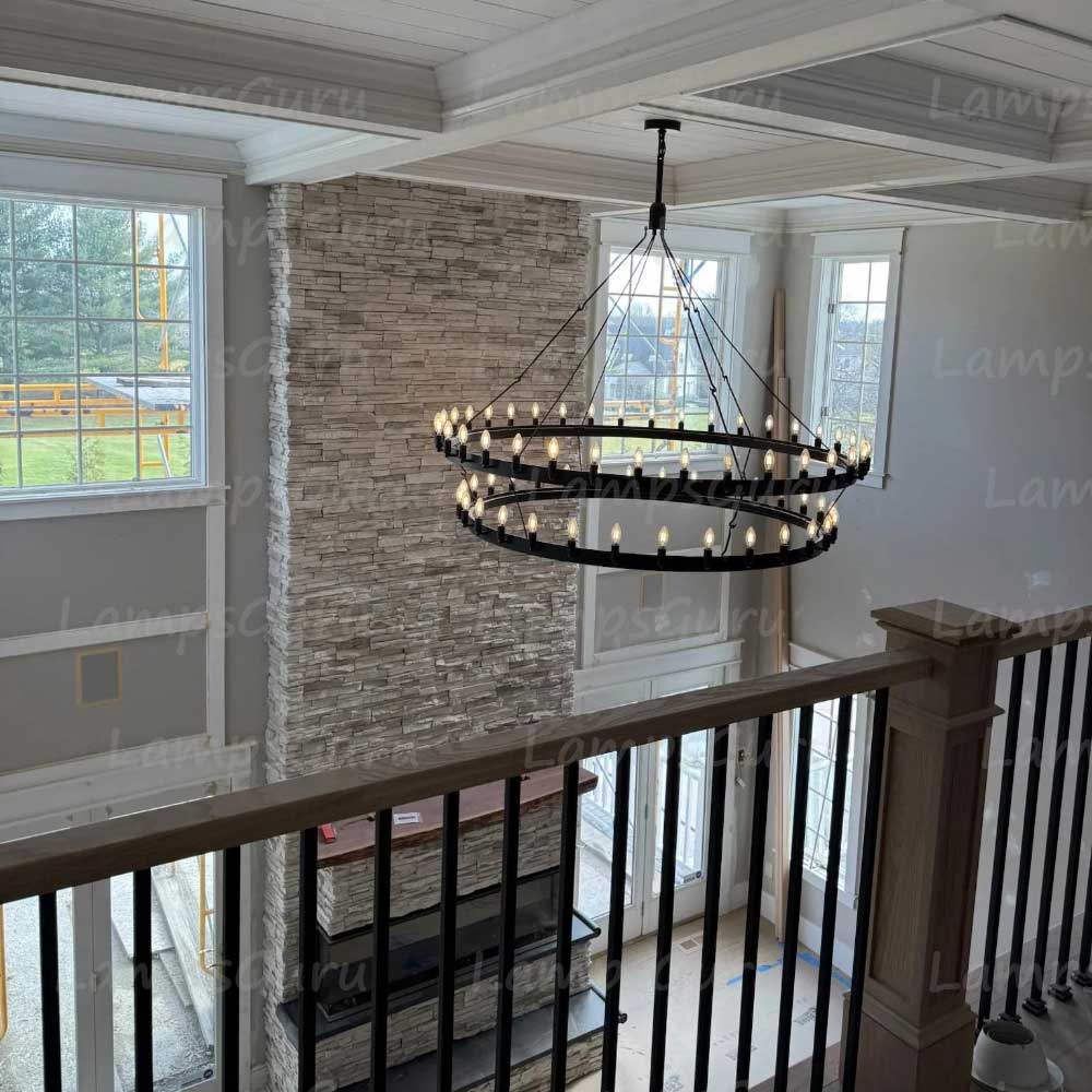 Caminoy Vintage Filament Two-Tier Chandelier 71"