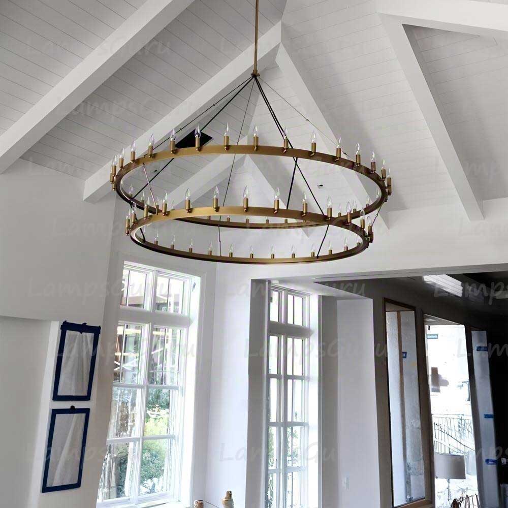 Caminoy Vintage Filament Two-Tier Chandelier 71"