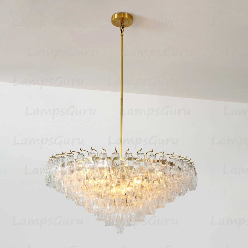 Chiaray Clear Glass Tiered Round Chandelier 37"
