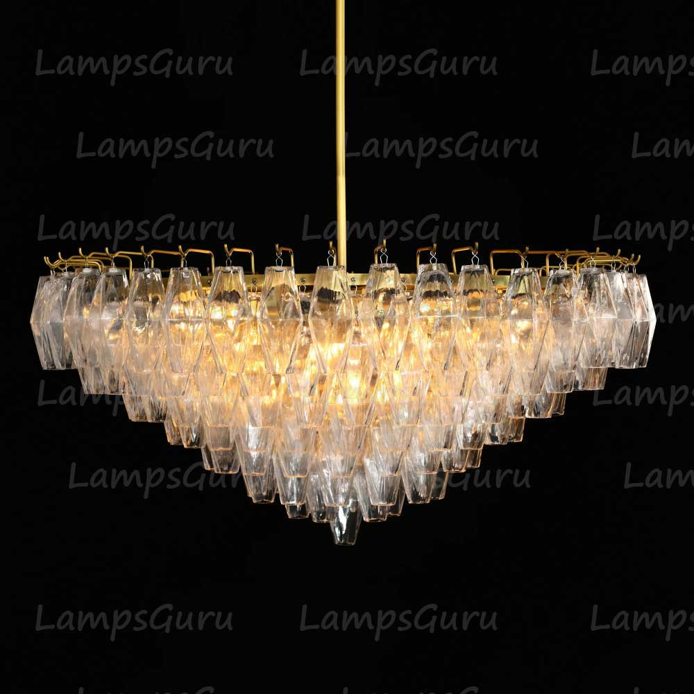 Chiaray Clear Glass Tiered Round Chandelier 37"
