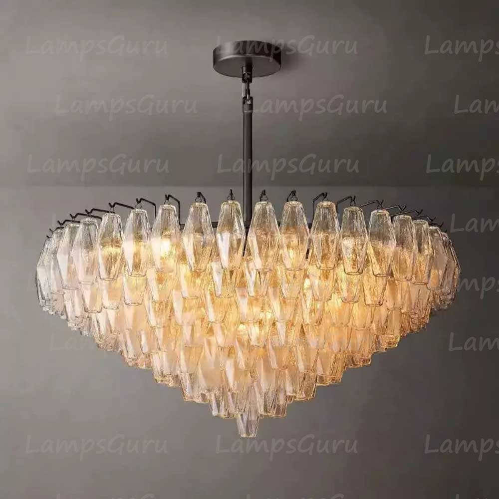 Chiaray Clear Glass Tiered Round Chandelier 37"