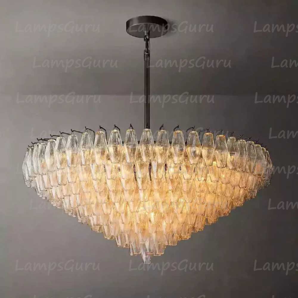 Chiaray Clear Glass Tiered Round Chandelier 47"