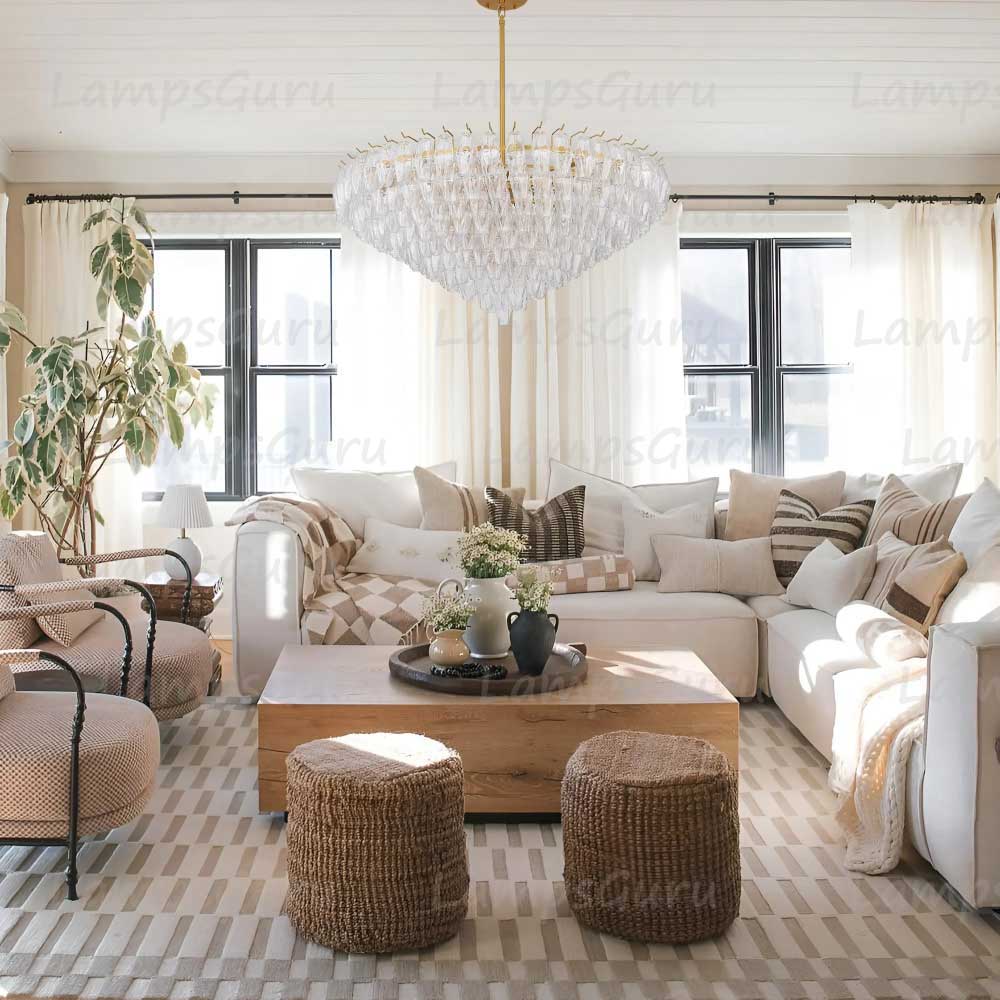 Chiaray Clear Glass Tiered Round Chandelier 47"