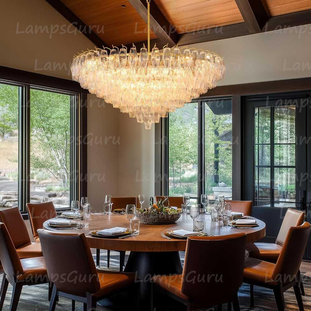 Chiaray Clear Glass Tiered Round Chandelier 47"