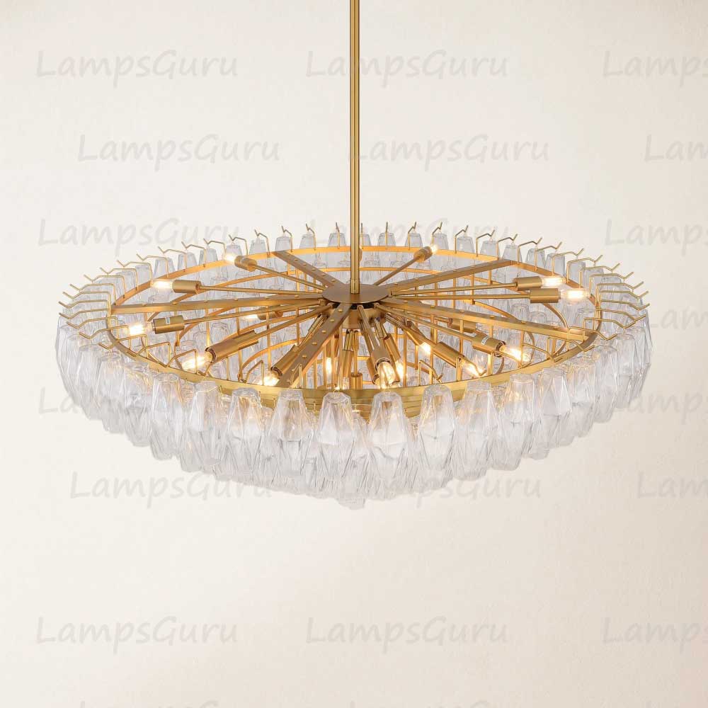 Chiaray Clear Glass Tiered Round Chandelier 47"