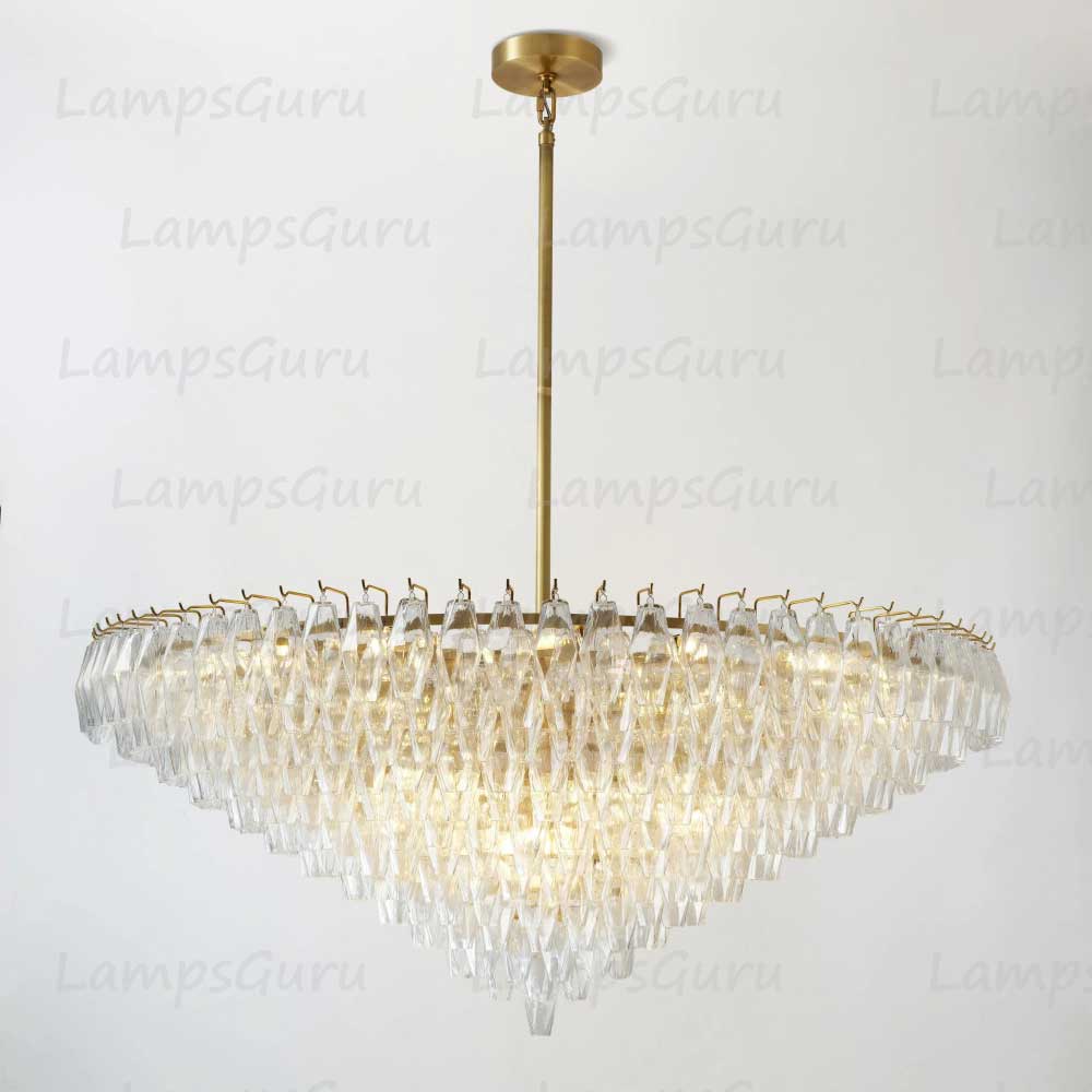 Chiaray Clear Glass Tiered Round Chandelier 62"