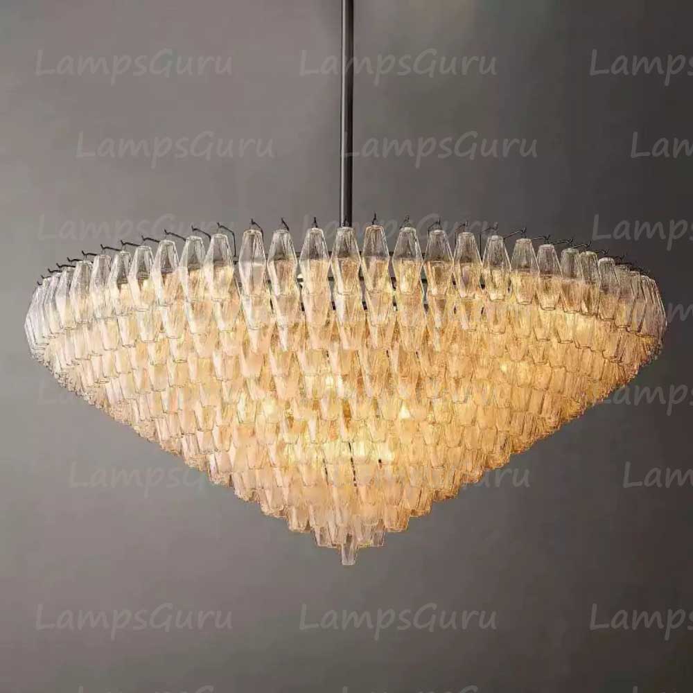 Chiaray Clear Glass Tiered Round Chandelier 62"
