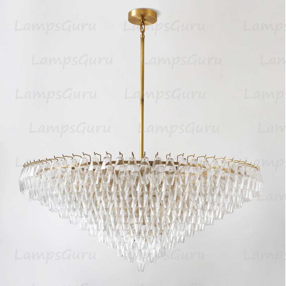 Chiaray Clear Glass Tiered Round Chandelier 62"