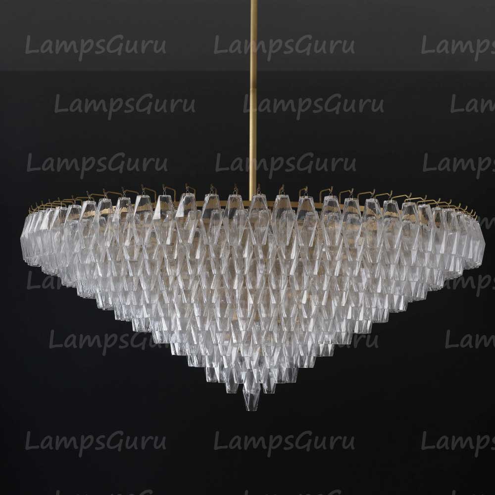 Chiaray Clear Glass Tiered Round Chandelier 62"