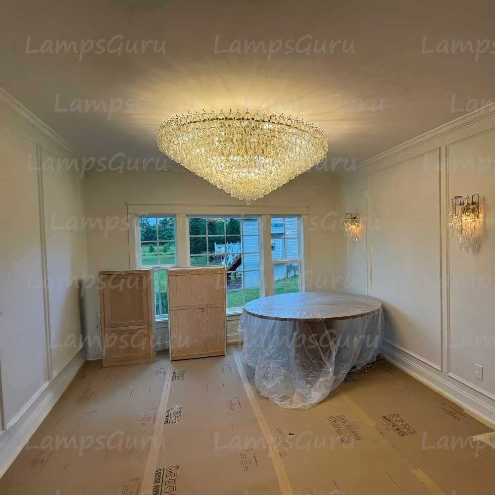 Chiaray Clear Glass Tiered Round Chandelier 62"