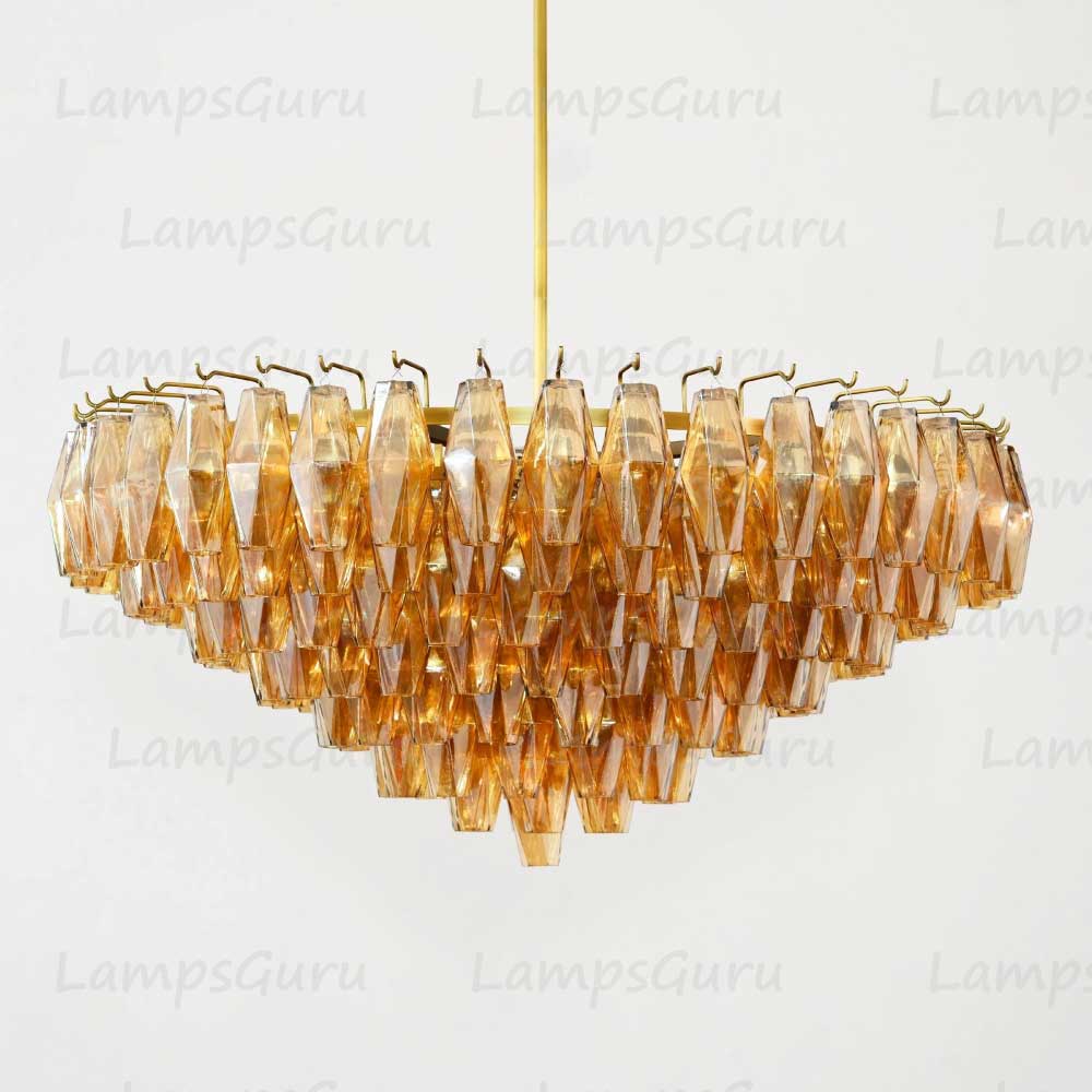 Chiaray Smoke Glass Tiered Round Chandelier 37"